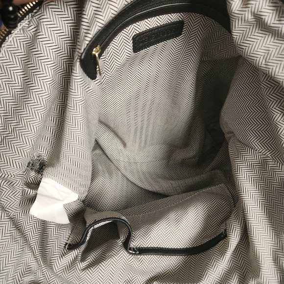 Steve Madden Women's Black Vegan Leather Large Double Handle Crossbody Satchel - Picture 9 of 13